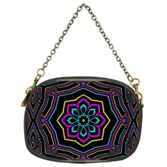 Cyan Yellow Magenta Kaleidoscope Chain Purses (two Sides)  by Simbadda