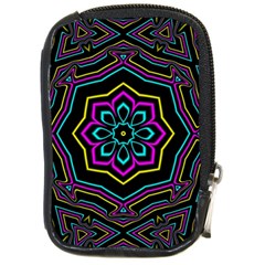 Cyan Yellow Magenta Kaleidoscope Compact Camera Cases by Simbadda