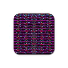 Raining Rain And Mermaid Shells Pop Art Rubber Coaster (square)  by pepitasart