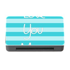 Love You Mom Stripes Line Blue Memory Card Reader With Cf by Alisyart