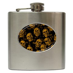 Sparkling Glitter Skulls Golden Hip Flask (6 Oz) by ImpressiveMoments