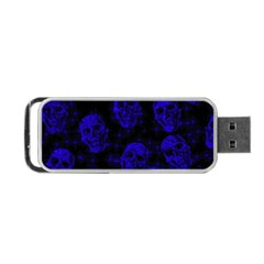 Sparkling Glitter Skulls Blue Portable Usb Flash (two Sides) by ImpressiveMoments