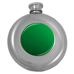 Green Beach Fractal Backdrop Background Round Hip Flask (5 Oz)