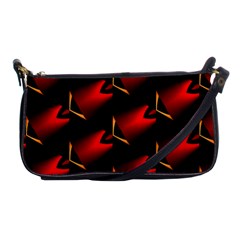 Fractal Background Red And Black Shoulder Clutch Bags