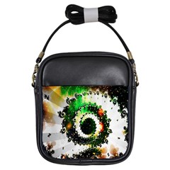 Fractal Universe Computer Graphic Girls Sling Bags by Simbadda