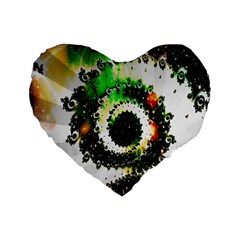 Fractal Universe Computer Graphic Standard 16  Premium Heart Shape Cushions by Simbadda