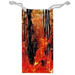Forest Fire Fractal Background Jewelry Bag Front