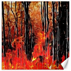 Forest Fire Fractal Background Canvas 12  X 12   by Simbadda