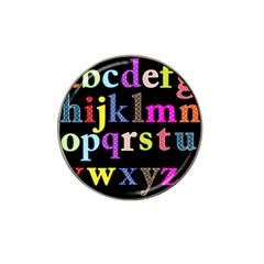 Alphabet Letters Colorful Polka Dots Letters In Lower Case Hat Clip Ball Marker (4 Pack) by Simbadda