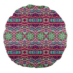 Colorful Seamless Background With Floral Elements Large 18  Premium Flano Round Cushions by Simbadda