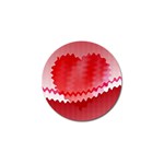 Red Fractal Wavy Heart Golf Ball Marker (4 pack) Front