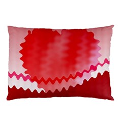 Red Fractal Wavy Heart Pillow Case (two Sides) by Simbadda