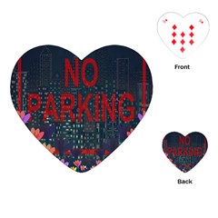 No Parking  Playing Cards (heart)  by Valentinaart