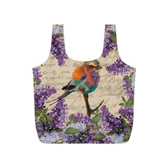 Vintage Bird And Lilac Full Print Recycle Bags (s)  by Valentinaart