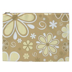 Flower Floral Star Sunflower Grey Cosmetic Bag (xxl)  by Mariart
