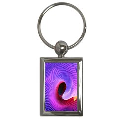 Digital Art Spirals Wave Waves Chevron Red Purple Blue Pink Key Chains (rectangle)  by Mariart