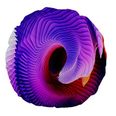 Digital Art Spirals Wave Waves Chevron Red Purple Blue Pink Large 18  Premium Flano Round Cushions by Mariart