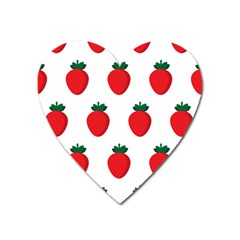 Fruit Strawberries Red Green Heart Magnet by Mariart