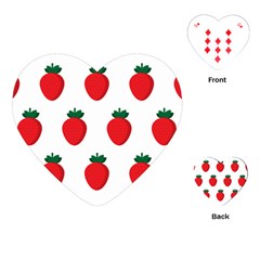Fruit Strawberries Red Green Playing Cards (heart) 