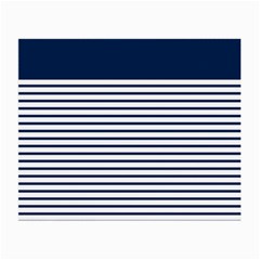 Horizontal Stripes Blue White Line Small Glasses Cloth (2-side) by Mariart