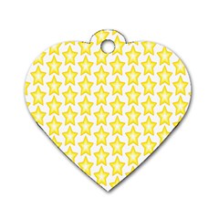 Yellow Orange Star Space Light Dog Tag Heart (one Side) by Mariart