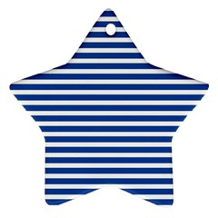 Horizontal Stripes Dark Blue Star Ornament (two Sides) by Mariart