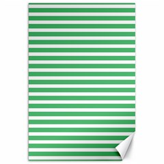 Horizontal Stripes Green Canvas 20  X 30  