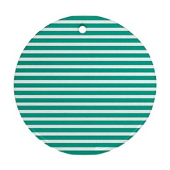 Horizontal Stripes Green Teal Ornament (round) by Mariart