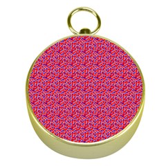 Red White And Blue Leopard Print  Gold Compasses by PhotoNOLA