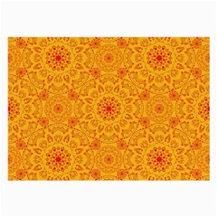 Solar Mandala  Orange Rangoli  Large Glasses Cloth by bunart