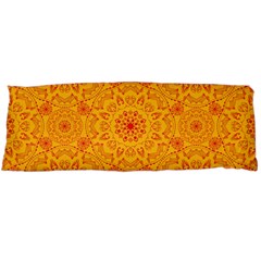 Solar Mandala  Orange Rangoli  Body Pillow Case Dakimakura (two Sides) by bunart