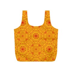 Solar Mandala  Orange Rangoli  Full Print Recycle Bag (s) by bunart