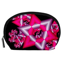 Star Of David On Black Accessory Pouches (large)  by Simbadda