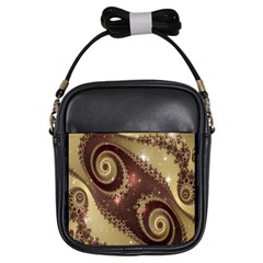 Space Fractal Abstraction Digital Computer Graphic Girls Sling Bags by Simbadda