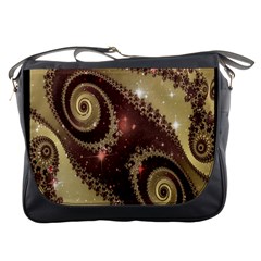 Space Fractal Abstraction Digital Computer Graphic Messenger Bags by Simbadda