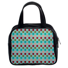Large Colored Polka Dots Line Circle Classic Handbags (2 Sides) by Mariart