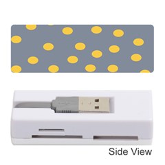 Limpet Polka Dot Yellow Grey Memory Card Reader (stick)  by Mariart