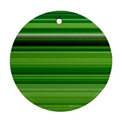 Horizontal Stripes Line Green Round Ornament (two Sides) by Mariart