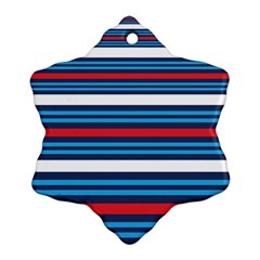 Martini Style Racing Tape Blue Red White Ornament (snowflake) by Mariart