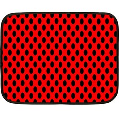 Polka Dot Black Red Hole Backgrounds Double Sided Fleece Blanket (mini)  by Mariart