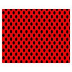 Polka Dot Black Red Hole Backgrounds Double Sided Flano Blanket (medium)  by Mariart