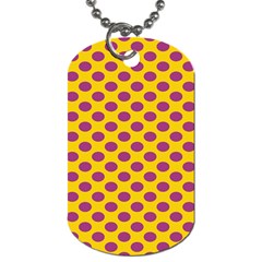 Polka Dot Purple Yellow Orange Dog Tag (one Side) by Mariart