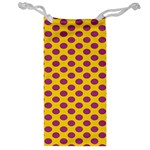 Polka Dot Purple Yellow Orange Jewelry Bag Front