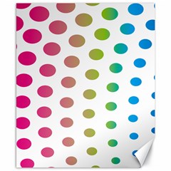 Polka Dot Pink Green Blue Canvas 8  X 10  by Mariart