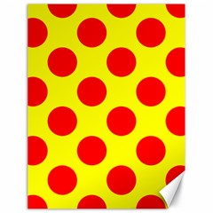 Polka Dot Red Yellow Canvas 18  X 24   by Mariart