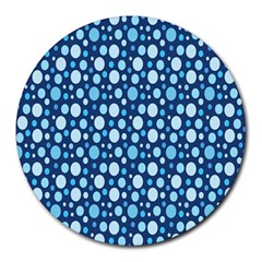 Polka Dot Blue Round Mousepads by Mariart