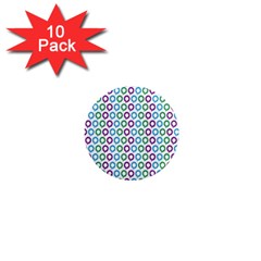 Polka Dot Like Circle Purple Blue Green 1  Mini Magnet (10 Pack)  by Mariart