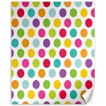 Polka Dot Yellow Green Blue Pink Purple Red Rainbow Color Canvas 11  x 14  