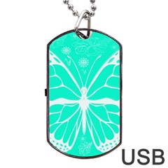 Butterfly Cut Out Flowers Dog Tag Usb Flash (two Sides) by Simbadda