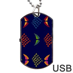 Abstract A Colorful Modern Illustration Dog Tag Usb Flash (two Sides) by Simbadda